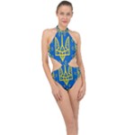 Coat of Arms of Ukraine, 1918-1920 Halter Side Cut Swimsuit