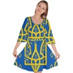 Coat of Arms of Ukraine, 1918-1920 Velour Kimono Dress