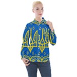 Coat of Arms of Ukraine, 1918-1920 Women s Long Sleeve Pocket Shirt