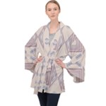 Abstract pattern geometric backgrounds   Long Sleeve Velvet Kimono 