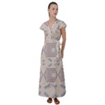 Abstract pattern geometric backgrounds   Flutter Sleeve Maxi Dress