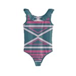 Abstract pattern geometric backgrounds   Kids  Frill Swimsuit