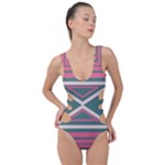 Abstract pattern geometric backgrounds   Side Cut Out Swimsuit
