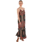 Abstract pattern geometric backgrounds   Cami Maxi Ruffle Chiffon Dress