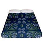 Folk flowers print Floral pattern Ethnic art Fitted Sheet (Queen Size)