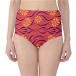 Folk flowers print Floral pattern Ethnic art Classic High-Waist Bikini Bottoms