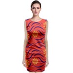 Folk flowers print Floral pattern Ethnic art Classic Sleeveless Midi Dress