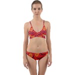 Folk flowers print Floral pattern Ethnic art Wrap Around Bikini Set