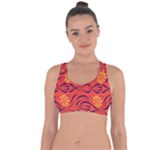 Folk flowers print Floral pattern Ethnic art Cross String Back Sports Bra