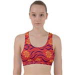 Folk flowers print Floral pattern Ethnic art Back Weave Sports Bra