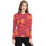 Folk flowers print Floral pattern Ethnic art Women s Long Sleeve Rash Guard