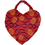 Folk flowers print Floral pattern Ethnic art Giant Heart Shaped Tote