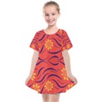 Folk flowers print Floral pattern Ethnic art Kids  Smock Dress