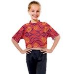 Folk flowers print Floral pattern Ethnic art Kids Mock Neck Tee