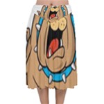 Bulldog-cartoon-illustration-11650862 Velvet Flared Midi Skirt
