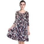 Grey Camo Girl Rose Quarter Sleeve Waist Band Dress