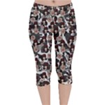 Grey Camo Girl Rose Velvet Capri Leggings 