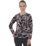 Grey Camo Girl Rose Women s Long Sleeve Raglan Tee