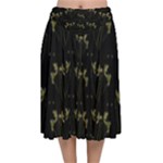 Exotic Snow Drop Flowers In A Loveable Style Velvet Flared Midi Skirt