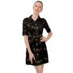 Exotic Snow Drop Flowers In A Loveable Style Belted Shirt Dress