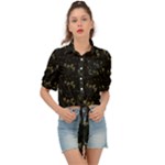 Exotic Snow Drop Flowers In A Loveable Style Tie Front Shirt 