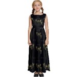 Exotic Snow Drop Flowers In A Loveable Style Kids  Satin Sleeveless Maxi Dress