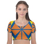 Abstract pattern geometric backgrounds   Velvet Short Sleeve Crop Top 