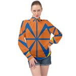 Abstract pattern geometric backgrounds   High Neck Long Sleeve Chiffon Top