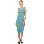 Floral folk damask pattern Fantasy flowers  Sleeveless Pencil Dress