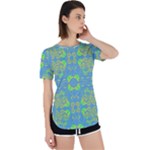 Floral folk damask pattern Fantasy flowers  Perpetual Short Sleeve T-Shirt