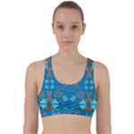 Floral folk damask pattern Fantasy flowers  Back Weave Sports Bra