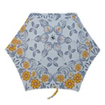 Floral folk damask pattern Fantasy flowers  Mini Folding Umbrellas
