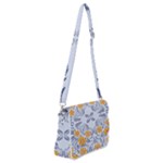 Floral folk damask pattern Fantasy flowers  Shoulder Bag with Back Zipper