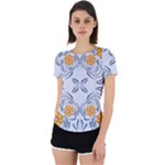 Floral folk damask pattern Fantasy flowers  Back Cut Out Sport Tee