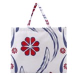 Folk flowers print Floral pattern Ethnic art Zipper Large Tote Bag