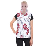 Folk flowers print Floral pattern Ethnic art Women s Button Up Vest