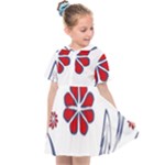 Folk flowers print Floral pattern Ethnic art Kids  Sailor Dress