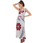Folk flowers print Floral pattern Ethnic art V-Neck Chiffon Maxi Dress