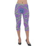 Folk flowers print Floral pattern Ethnic art Lightweight Velour Capri Leggings 