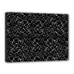 Pixel Grid Dark Black And White Pattern Canvas 16  x 12  (Stretched)