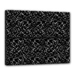 Pixel Grid Dark Black And White Pattern Canvas 20  x 16  (Stretched)