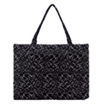Pixel Grid Dark Black And White Pattern Medium Tote Bag