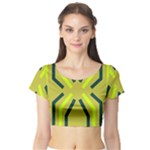 Abstract pattern geometric backgrounds   Short Sleeve Crop Top
