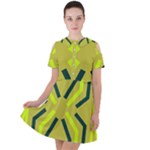 Abstract pattern geometric backgrounds   Short Sleeve Shoulder Cut Out Dress 