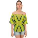 Abstract pattern geometric backgrounds   Off Shoulder Short Sleeve Top