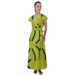 Abstract pattern geometric backgrounds   Flutter Sleeve Maxi Dress