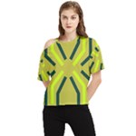Abstract pattern geometric backgrounds   One Shoulder Cut Out Tee