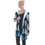 Abstract pattern geometric backgrounds   Longline Hooded Cardigan