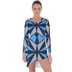 Abstract pattern geometric backgrounds   Asymmetric Cut-Out Shift Dress