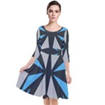 Abstract pattern geometric backgrounds   Quarter Sleeve Waist Band Dress